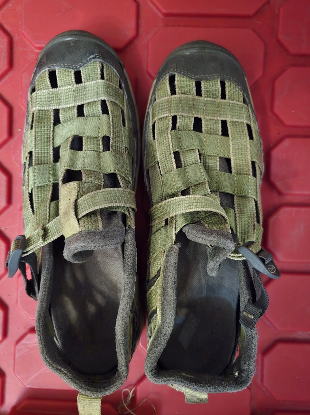 Chaco Olive Green Woven Closed-Toe Sandals with Toggle Strap